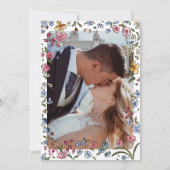 Elopement waterverf bloemenboog kaart (Achterkant)