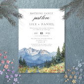 Elopement Waterverf Mountain bruiloft receptie Kaart