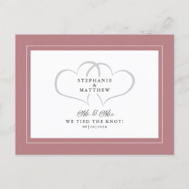 Elopement We hebben de knoop doorgehakt Mr & Mrs D Uitnodiging Briefkaart