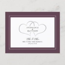 Elopement We hebben de knoop doorgehakt Mr & Mrs P Uitnodiging Briefkaart