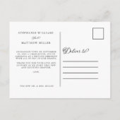 Elopement We hebben de knoop doorgehakt Mr & Mrs P Uitnodiging Briefkaart (Achterkant)