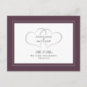 Elopement We hebben de knoop doorgehakt Mr & Mrs P Uitnodiging Briefkaart (Voorkant)