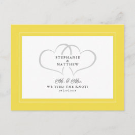 Elopement We Tied The Knot Dhr. & Mw. Geel Wit Uitnodiging Briefkaart