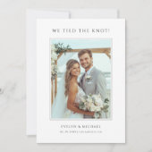 Elopement We Tied the Knot Strand Huwelijk Foto  Aankondiging (Voorkant)