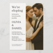 Elopement Wedding Modern Elegant Minimalist Photo  Kaart (Voorkant)