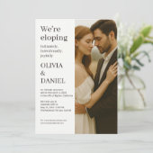 Elopement Wedding Modern Elegant Minimalist Photo  Kaart (Staand voorkant)