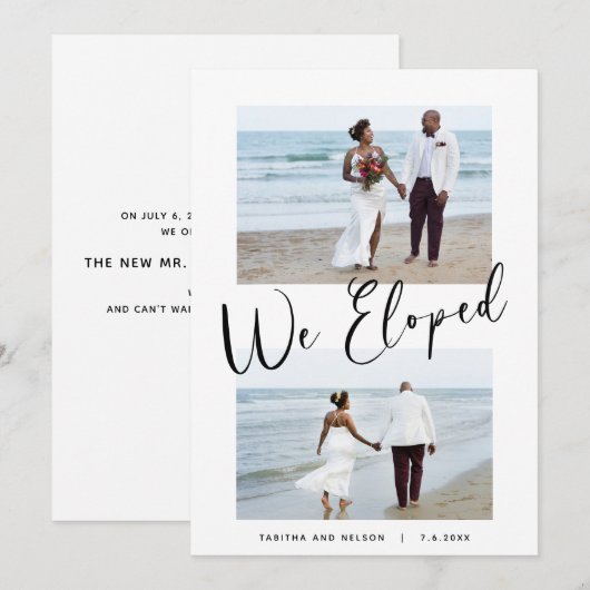 Elopement Wedding We Eloped 2-foto aankondiging (Voorkant / Achterkant)