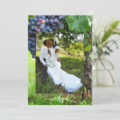 Elopement Wijn Thema Trouwfoto  Kaart (Staand voorkant)