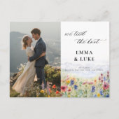 Elopement Wildflowers Mountain Photo QR Wedding Briefkaart (Voorkant)