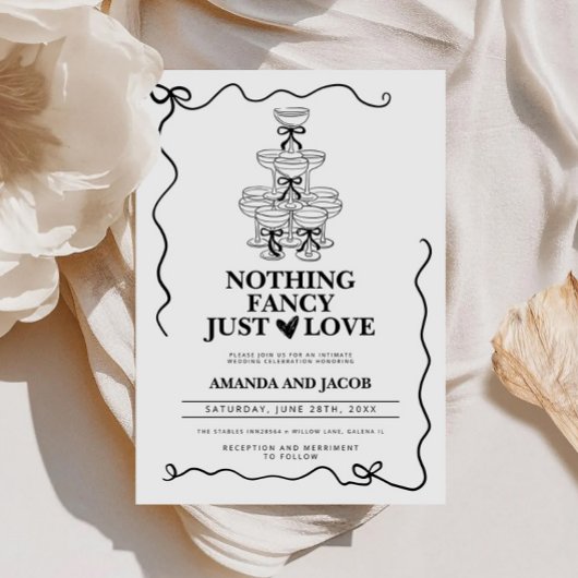 Elopment Nothing Fancy Just Love Wedding Kaart