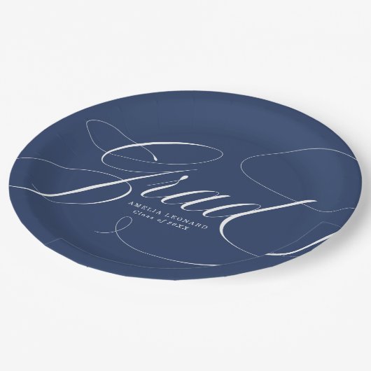 Eloquence Navy Afstuderen Papieren Bordje (Gekanteld)