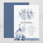Eloquent Blue Ballroom Dress Sweet Sixteen Kaart (Voorkant / Achterkant)