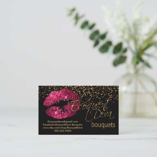 Eloquent Deva Bouquets - Aangepaste bestelling Visitekaartje (Staand voorkant)