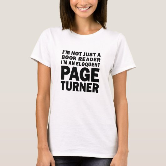Eloquent Page Turner Book Lover T-shirt (Voorkant)