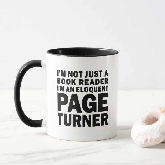 Eloquent Page Turner Bookish Fave Mok (Met donut)