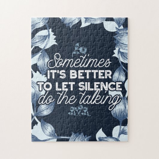 Eloquent Silence Quote Art voor Serene Decor Legpuzzel (Verticaal)