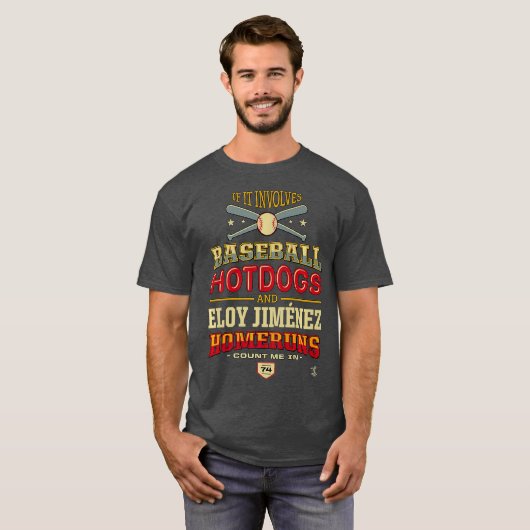 Eloy Jimenez als er honkbalhotdogs bij betrokken z T-shirt (Voorkant volledig)