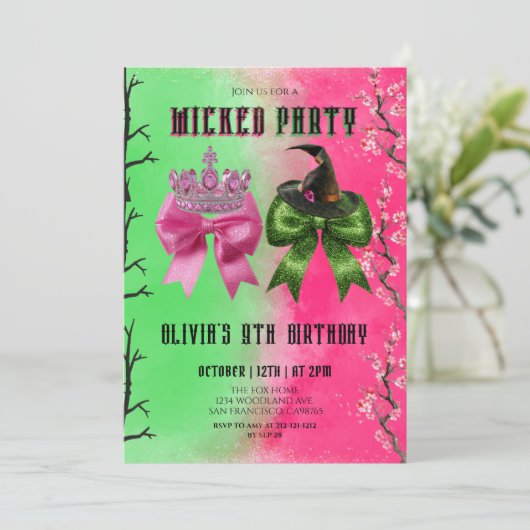 Elphaba & Glinda Thema Verjaardag Kaart (Staand voorkant)