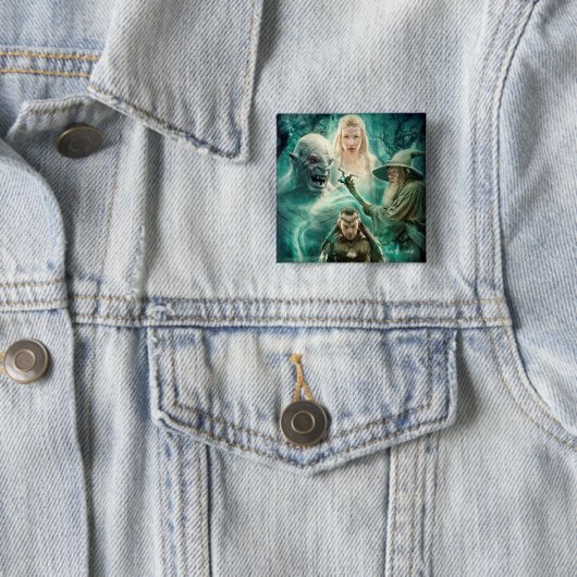 ELROND™, Azog, Galadriel en Gandalf Graphic Vierkante Button 5,1 Cm (In situ)
