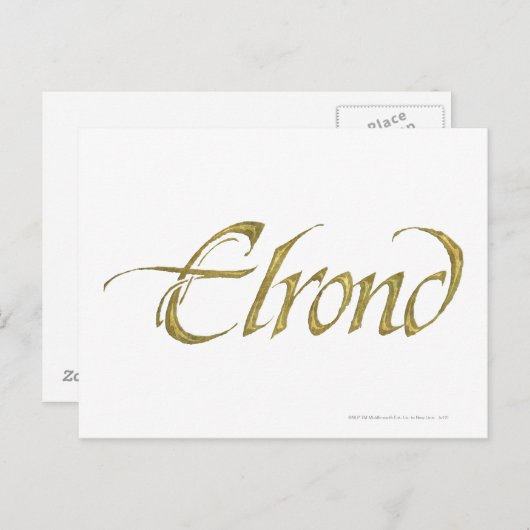 ELROND™-naam getextureerd Briefkaart (Voorkant / Achterkant)
