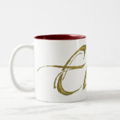 ELROND™-naam getextureerd Tweekleurige Koffiemok (Links)