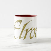 ELROND™-naam getextureerd Tweekleurige Koffiemok (Center)