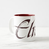 ELROND™ Naam Solid Tweekleurige Koffiemok (Voorkant links)