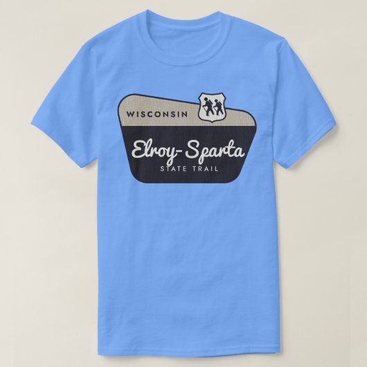 Elroy Sparta State Trail Wisconsin Welkomstbord T-shirt (Design voorkant)
