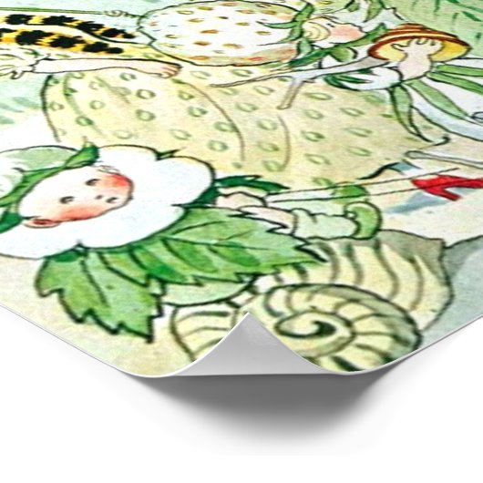 Elsa Beskow Aardbei Koning en Koningin Poster (Hoek)