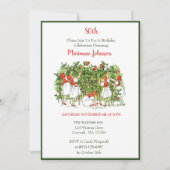 Elsa Beskow Aardbei Meisjes Verjaardag Uitnodiging (Voorkant)