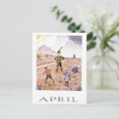 Elsa Beskow April Briefkaart (Staand voorkant)