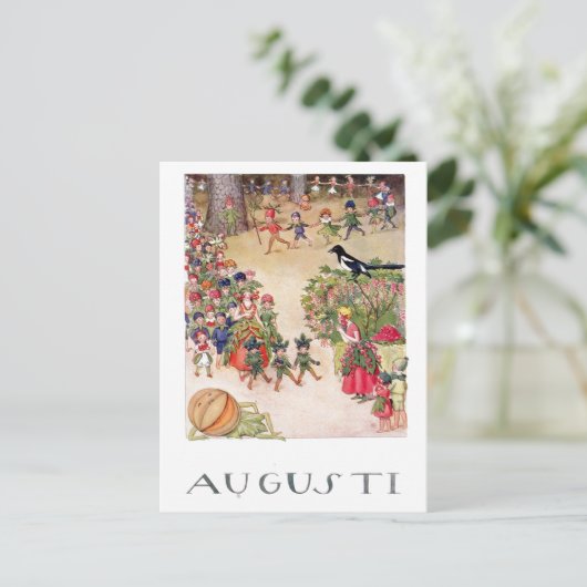  Elsa Beskow August Briefkaart (Staand voorkant)