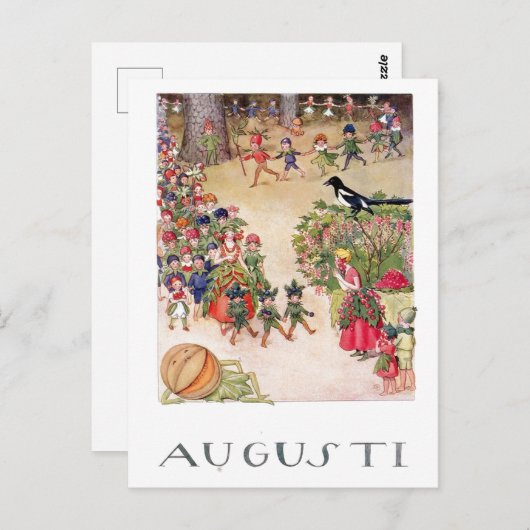  Elsa Beskow August Briefkaart (Voorkant / Achterkant)
