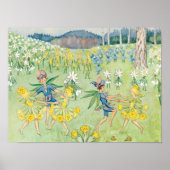 Elsa Beskow Bloemenfee Dans Vintage Poster (Voorkant)