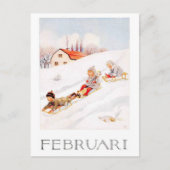 Elsa Beskow februari Briefkaart (Voorkant)