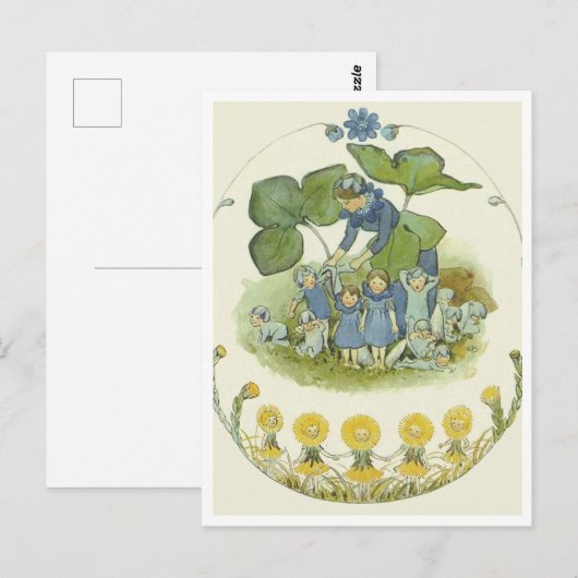  Elsa Beskow Flower Fairy Briefkaart (Voorkant / Achterkant)