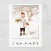  Elsa Beskow Januari Briefkaart (Voorkant)