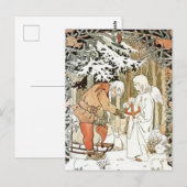 Elsa Beskow Kerstengel Winterscène Briefkaart (Voorkant / Achterkant)
