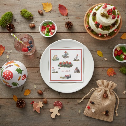 Elsa Beskow Kinderen van het Bos Servet