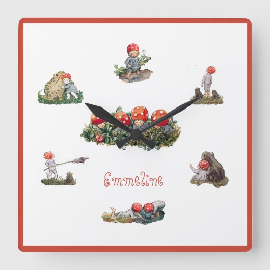 Elsa Beskow Kinderen van het Bos Vierkante Klok (Voorkant)