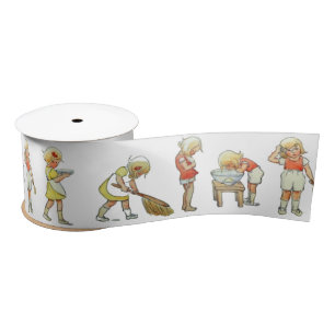 Elsa Beskow kinderliedje "Hoe we onze handen wasse Satijnen Lint