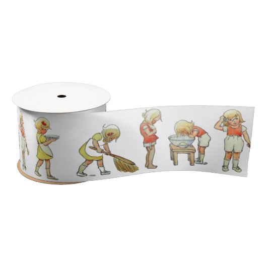 Elsa Beskow kinderliedje "Hoe we onze handen wasse Satijnen Lint (Spoel)