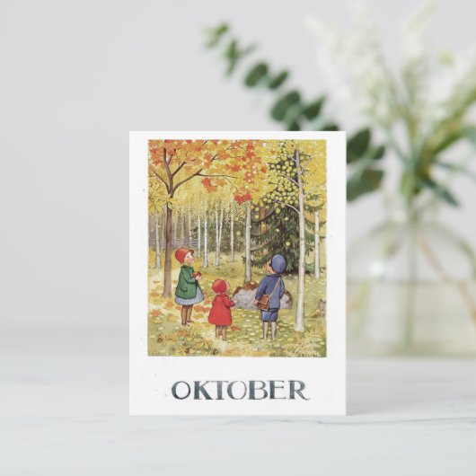  Elsa Beskow Oktober Briefkaart (Staand voorkant)
