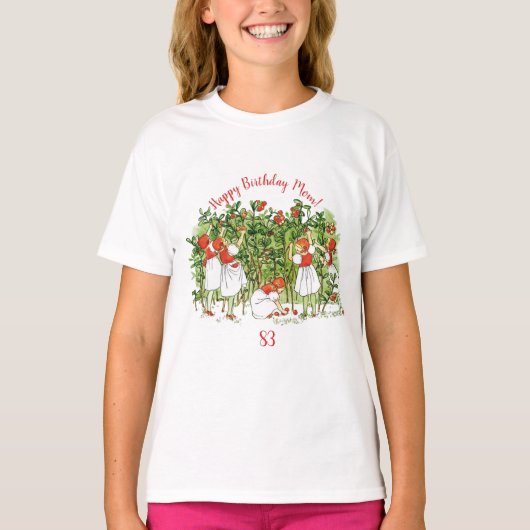 Elsa Beskow Schattige aardbei meisje T-shirt (Voorkant)