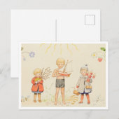  Elsa Beskow Seizoenen en Kinderen Briefkaart (Voorkant / Achterkant)