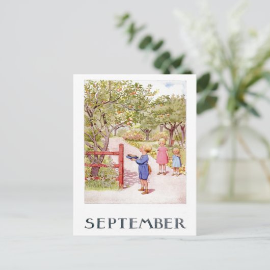  Elsa Beskow September Briefkaart (Staand voorkant)