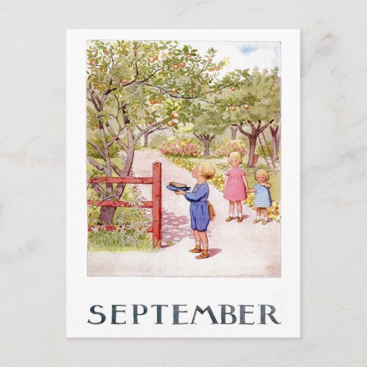  Elsa Beskow September Briefkaart (Voorkant)