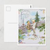 Elsa Beskow Sneeuw Kinderen Briefkaart (Voorkant / Achterkant)