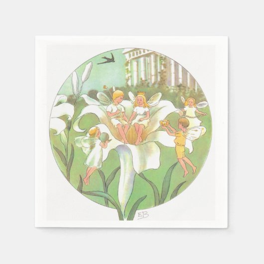 Elsa Beskow Spring Fairy Flower Party Servet (Voorkant)