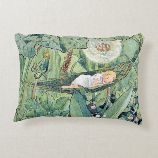 Elsa Beskow Thumbelina Fairy Accent Kussen (Achterkant)